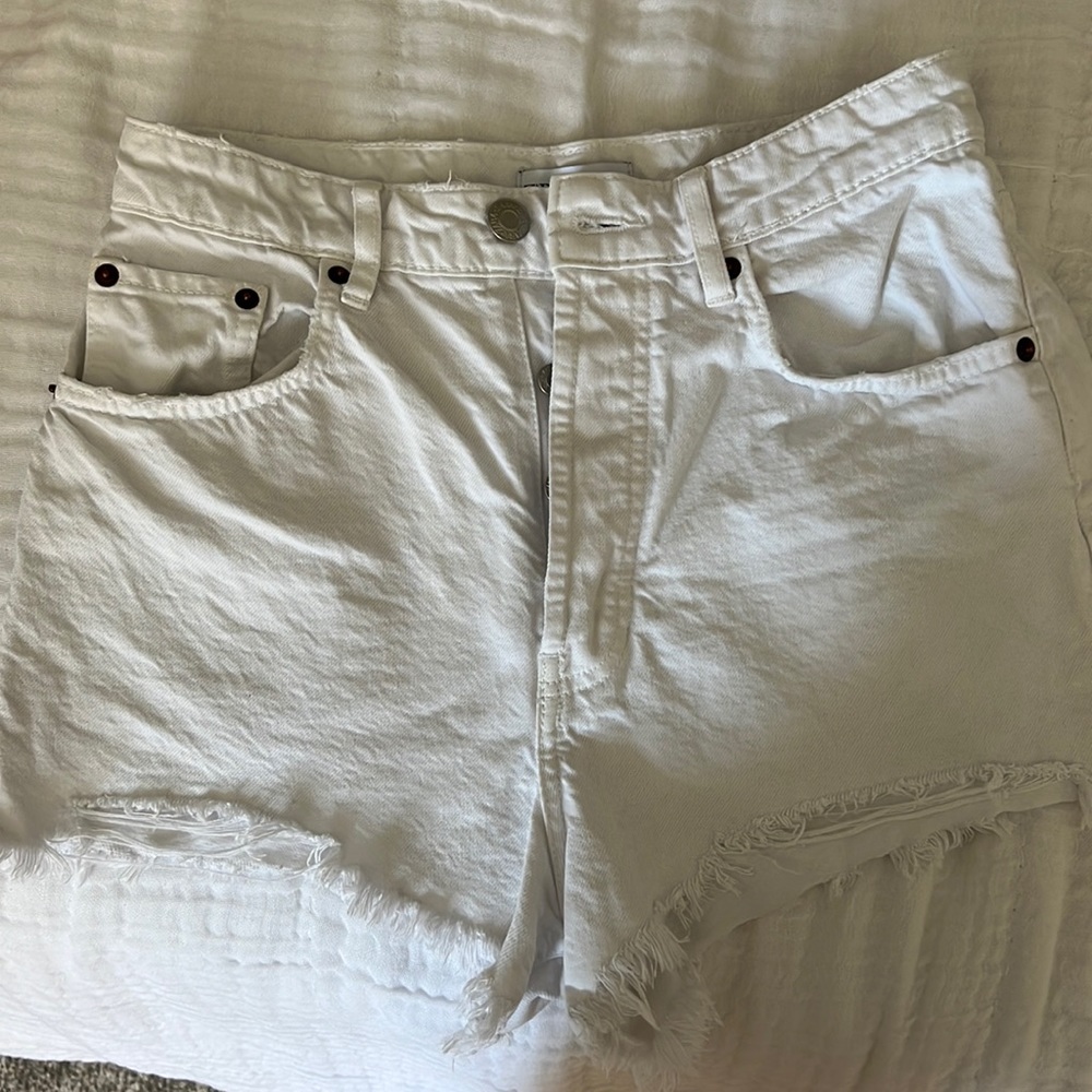 Zara high rise denim shorts